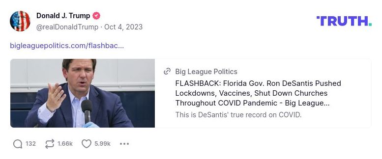 Post image from Donald Trump