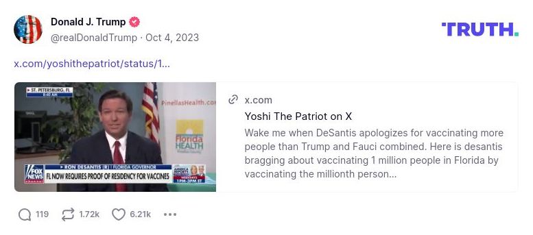 Post image from Donald Trump