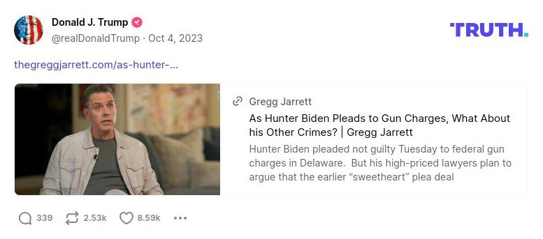 Post image from Donald Trump