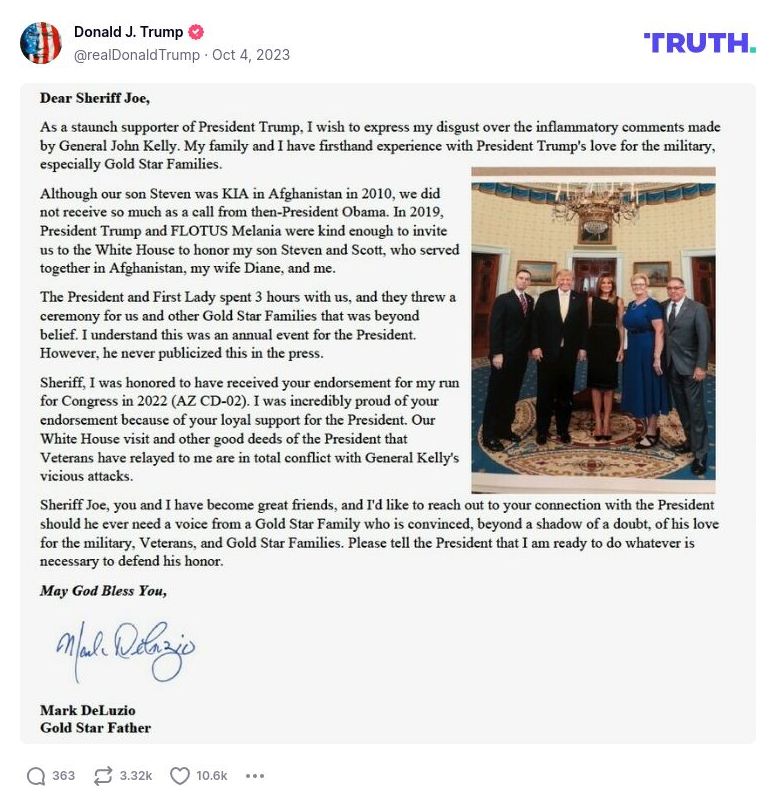 Post image from Donald Trump