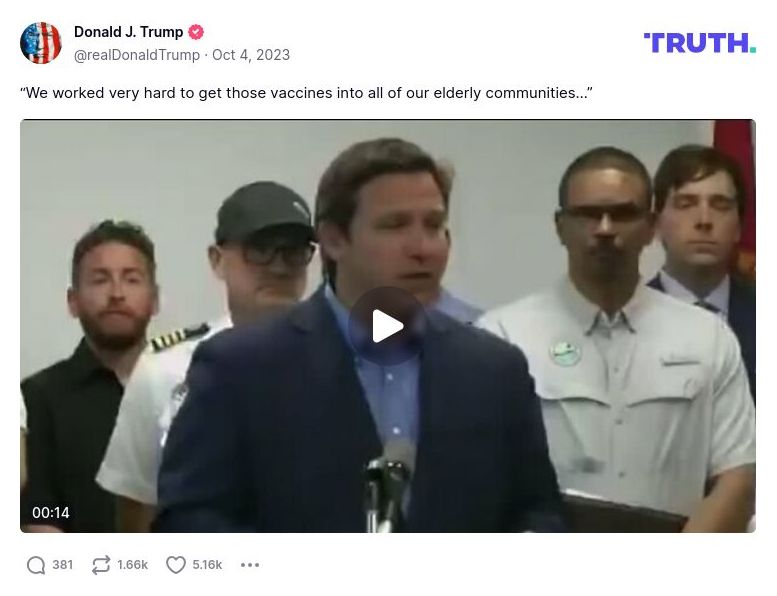 Post image from Donald Trump