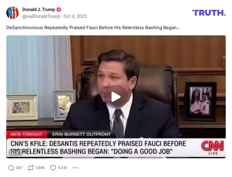 Post image from Donald Trump