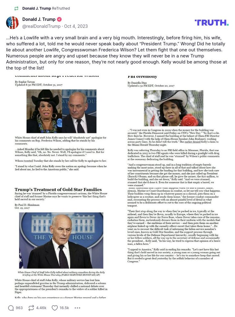 Post image from Donald Trump