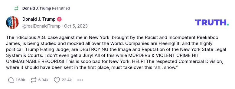 Post image from Donald Trump