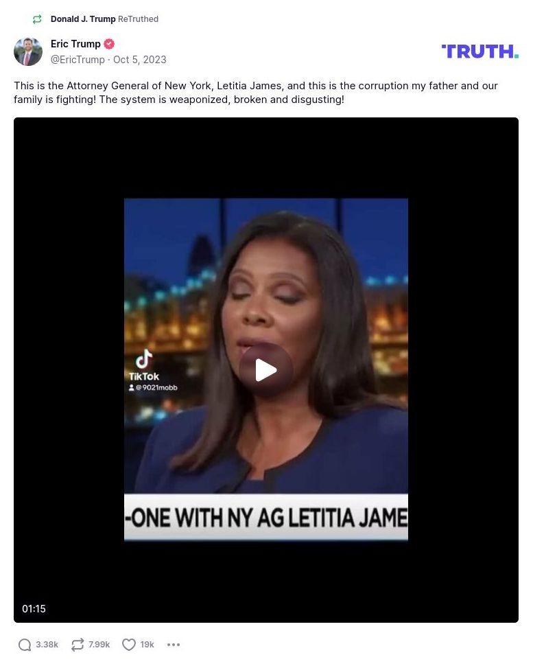 Post image from Donald Trump