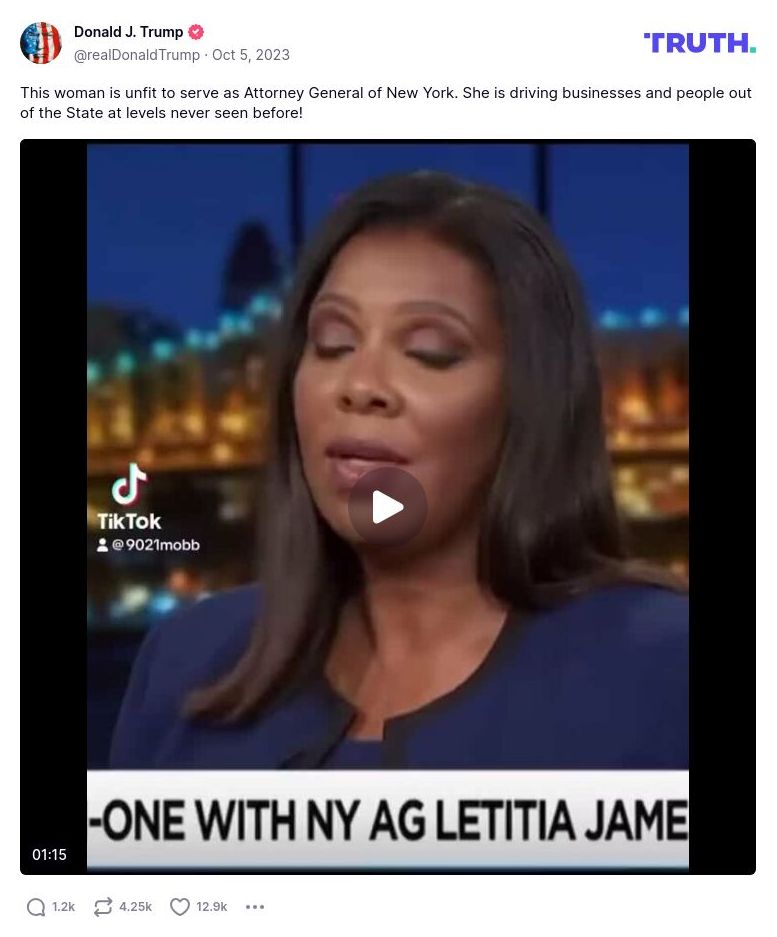 Post image from Donald Trump