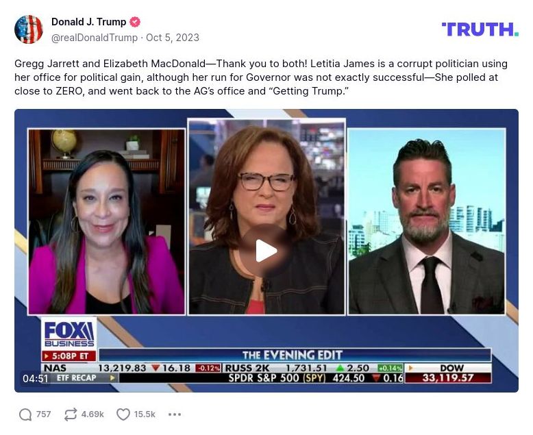 Post image from Donald Trump