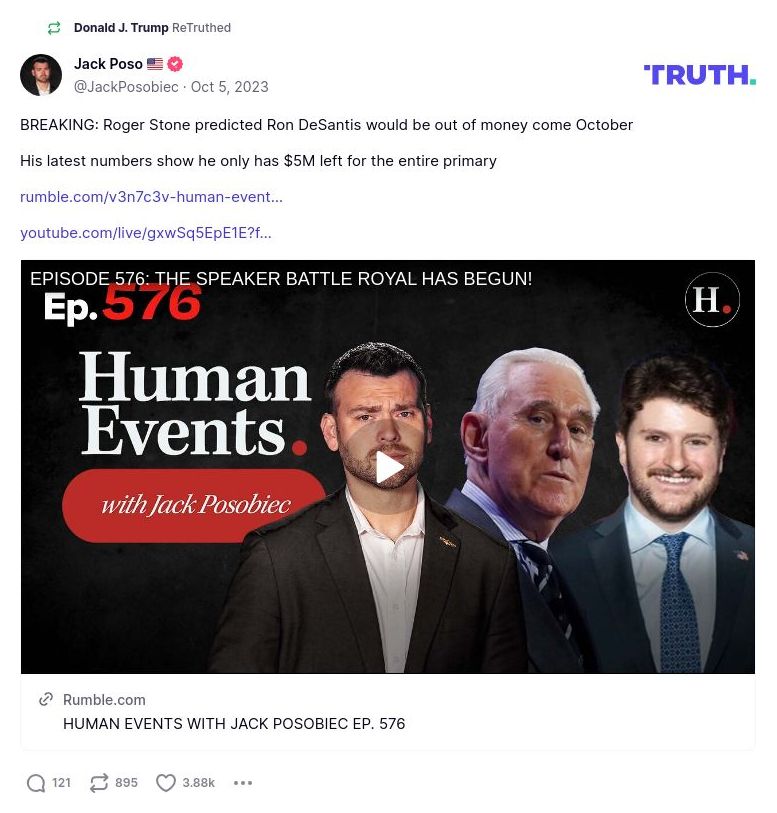 Post image from Donald Trump