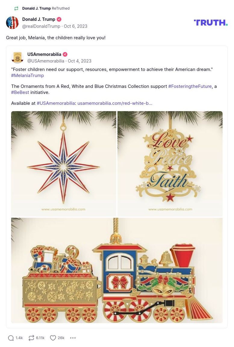 Post image from Donald Trump