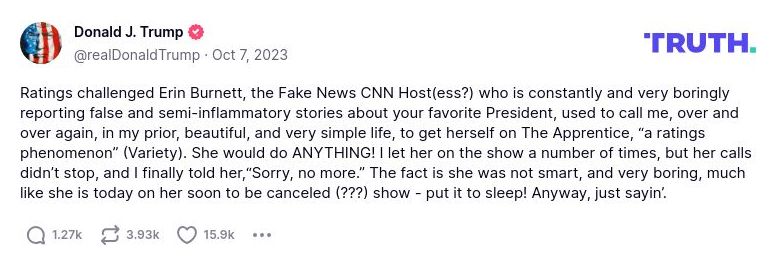 Post preview from Donald Trump