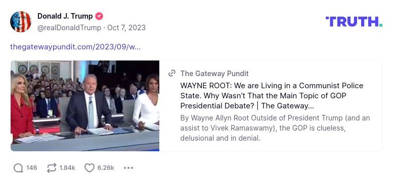 Post image from Donald Trump