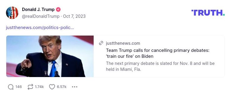 Post image from Donald Trump