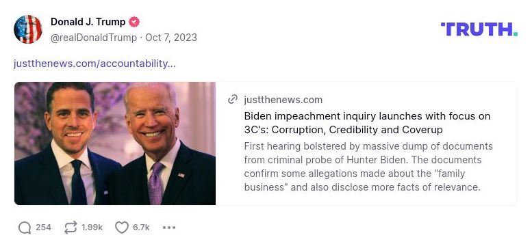 Post image from Donald Trump