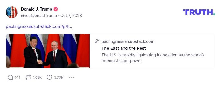 Post image from Donald Trump