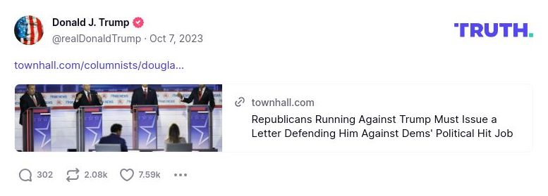 Post image from Donald Trump