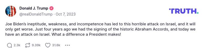 Post preview from Donald Trump