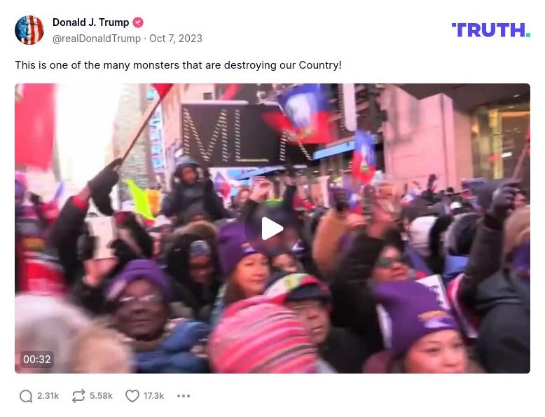 Post image from Donald Trump