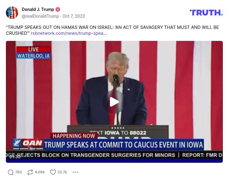 Post preview from Donald Trump