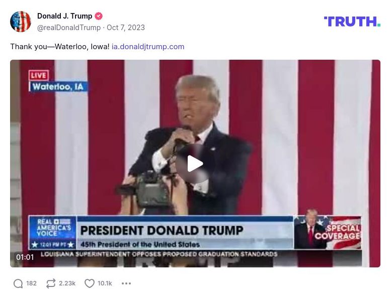 Post image from Donald Trump