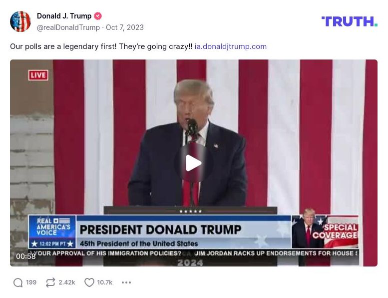 Post image from Donald Trump