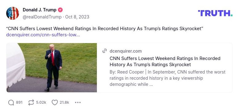 Post preview from Donald Trump