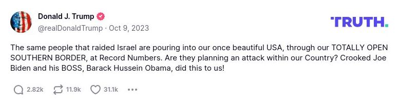 Post preview from Donald Trump