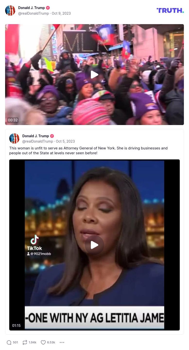 Post image from Donald Trump