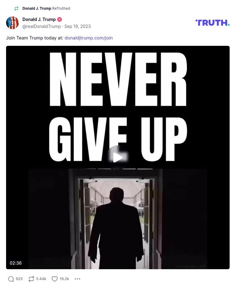 Post image from Donald Trump