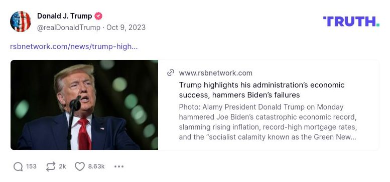 Post image from Donald Trump