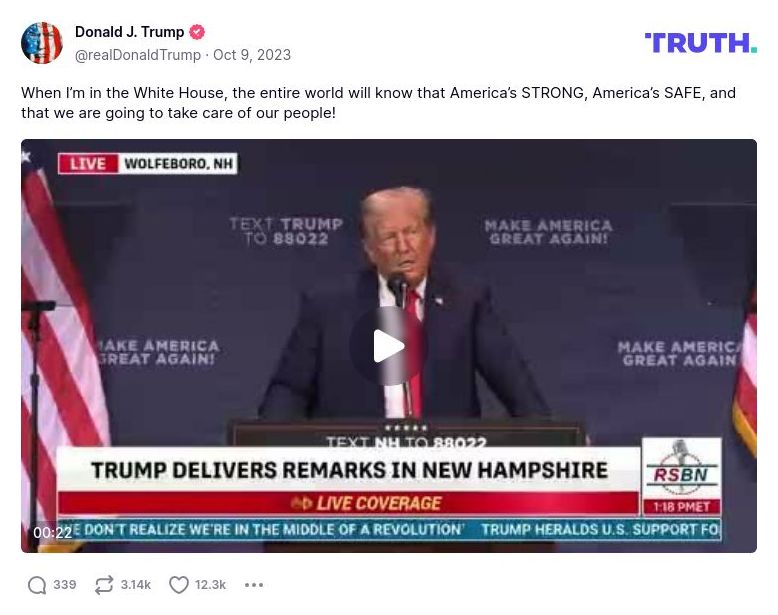 Post image from Donald Trump