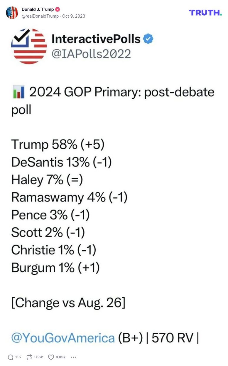 Post image from Donald Trump