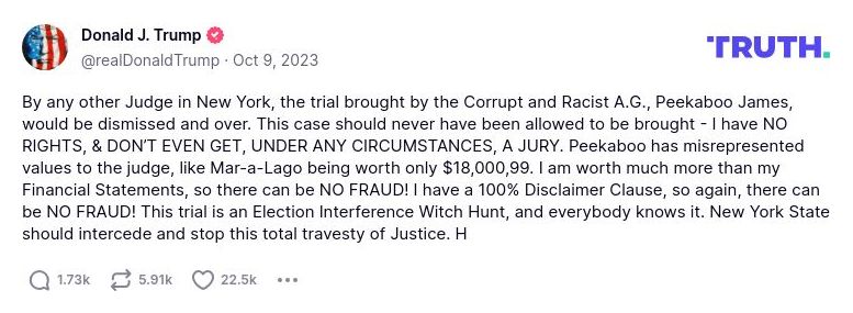 Post image from Donald Trump