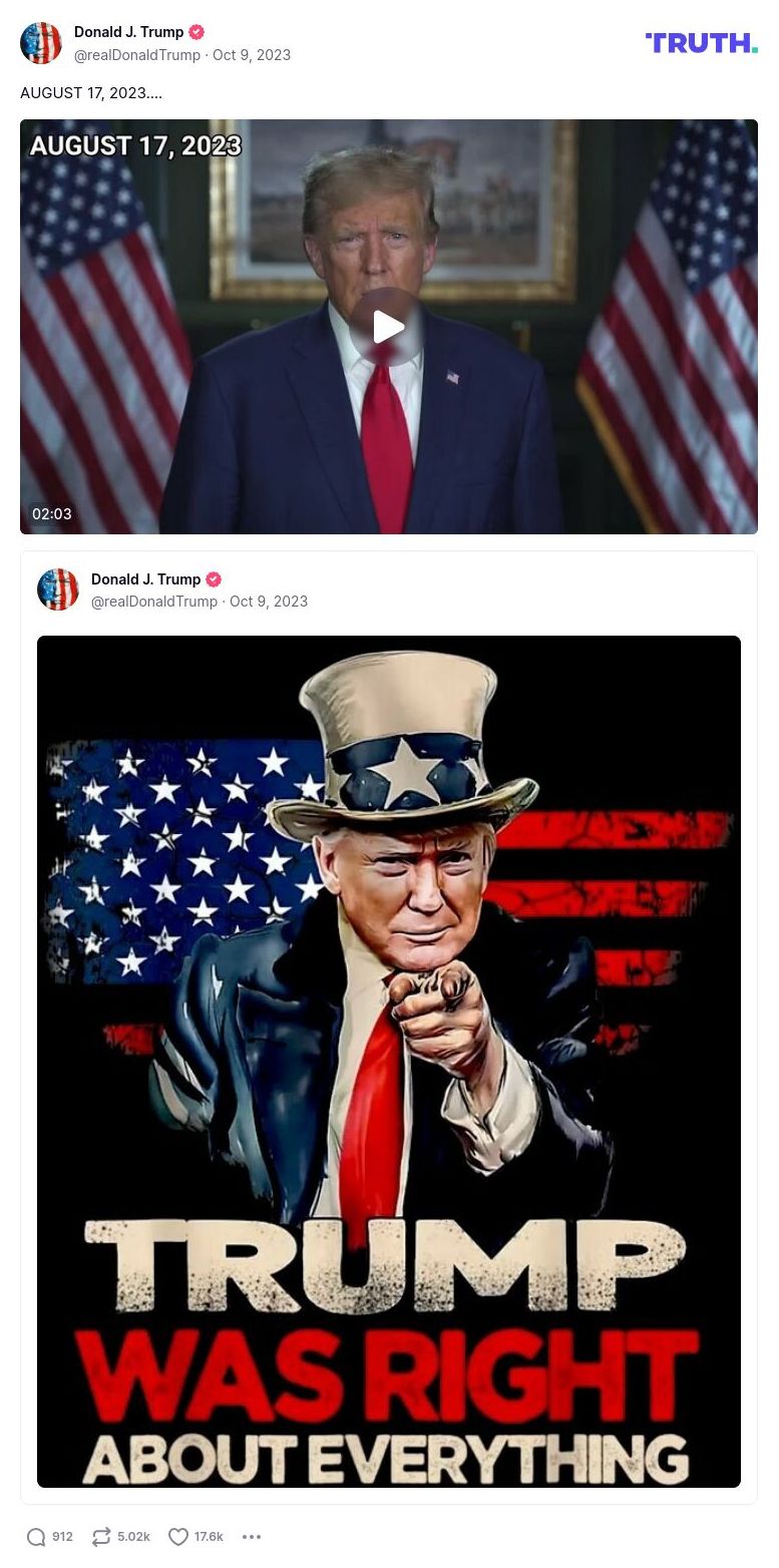 Post image from Donald Trump