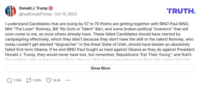 Post image from Donald Trump