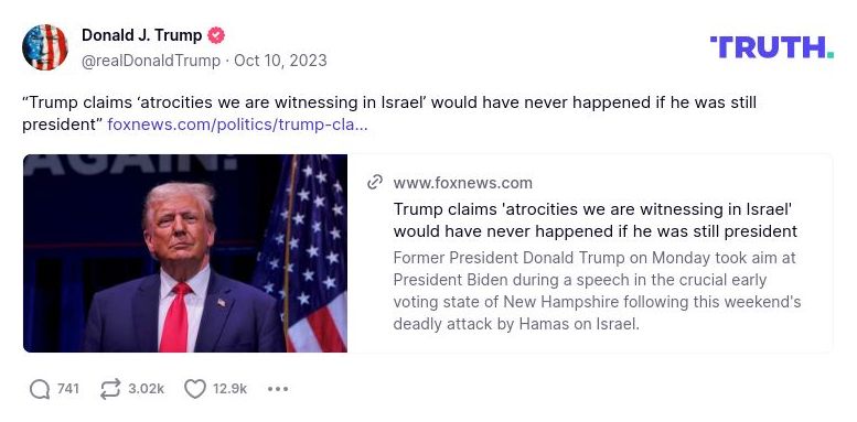 Post preview from Donald Trump