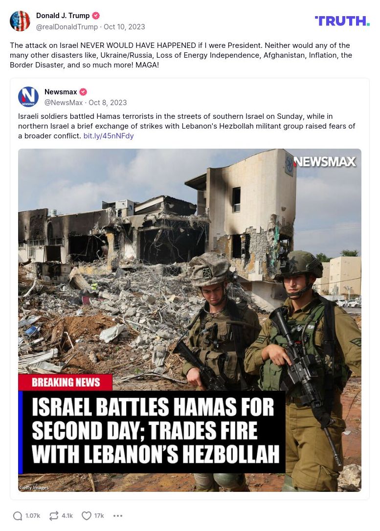 Post preview from Donald Trump