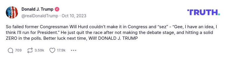 Post image from Donald Trump