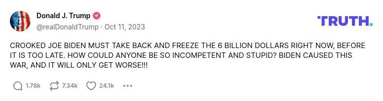 Post image from Donald Trump