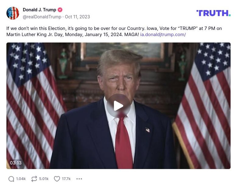 Post image from Donald Trump