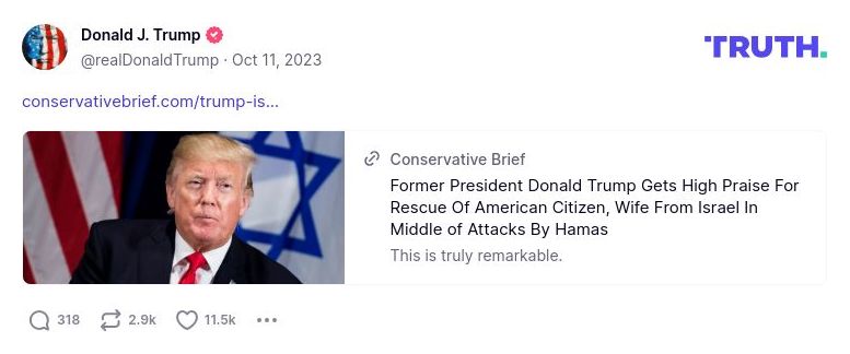 Post image from Donald Trump