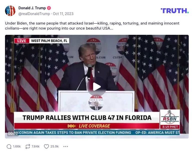 Post preview from Donald Trump