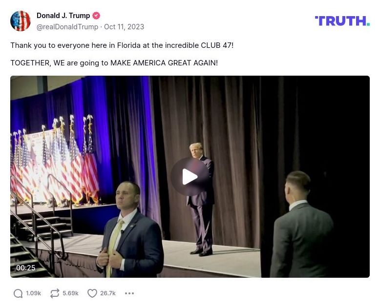 Post image from Donald Trump