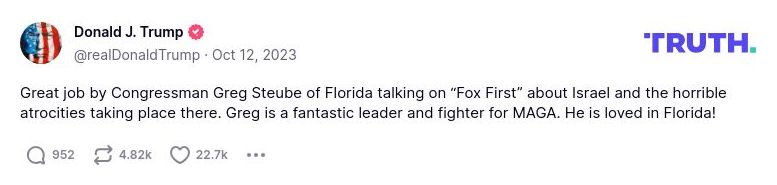 Post preview from Donald Trump