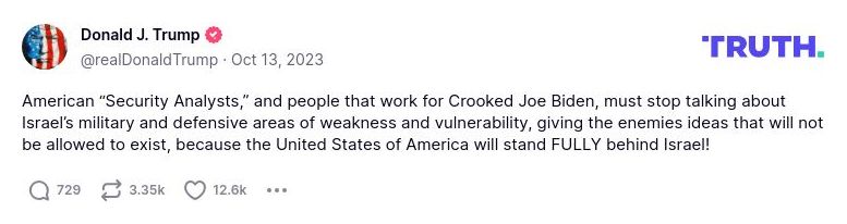 Post preview from Donald Trump