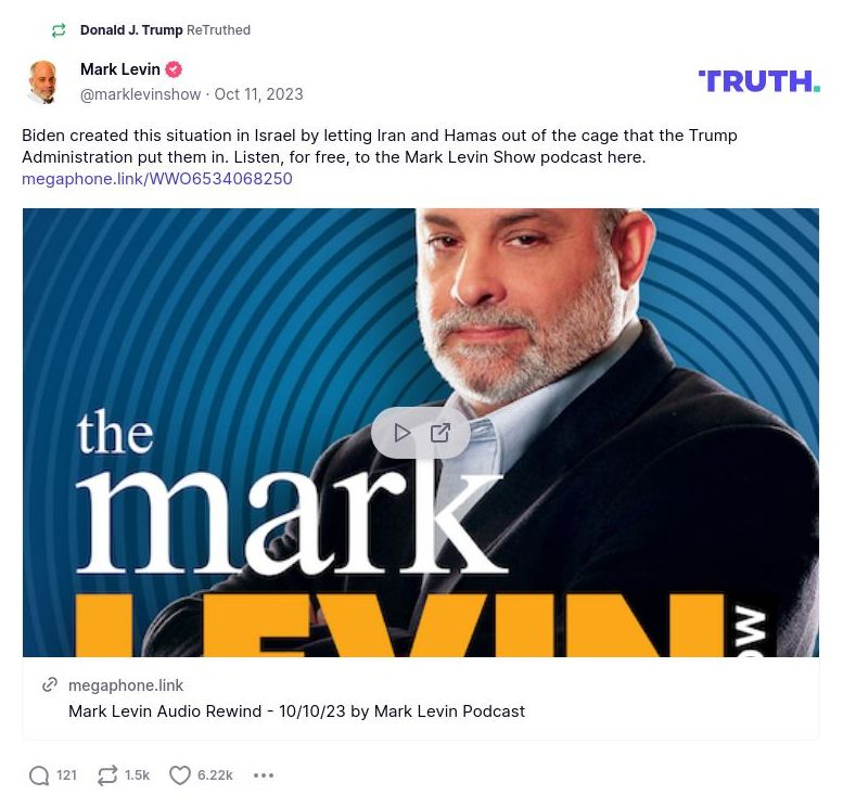 Post preview from Donald Trump