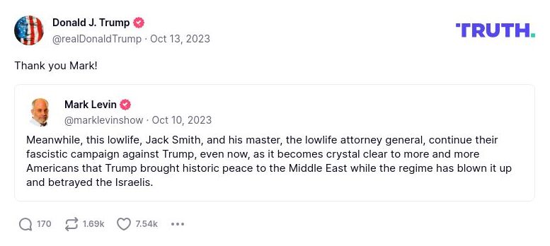 Post image from Donald Trump