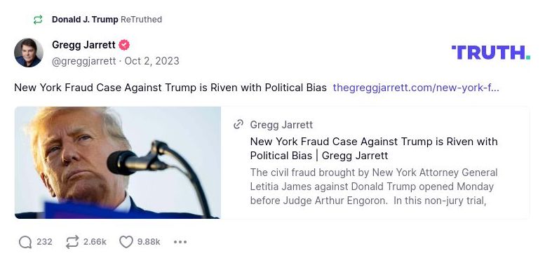 Post image from Donald Trump