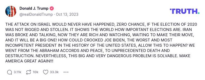 Post preview from Donald Trump