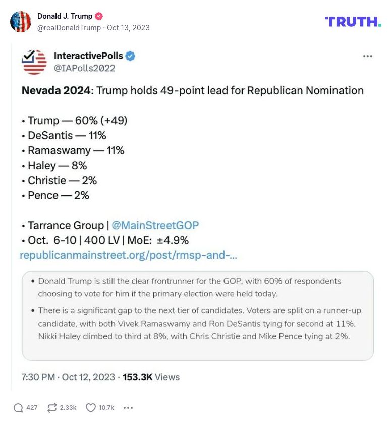 Post image from Donald Trump