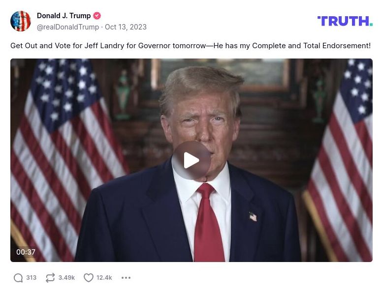 Post image from Donald Trump